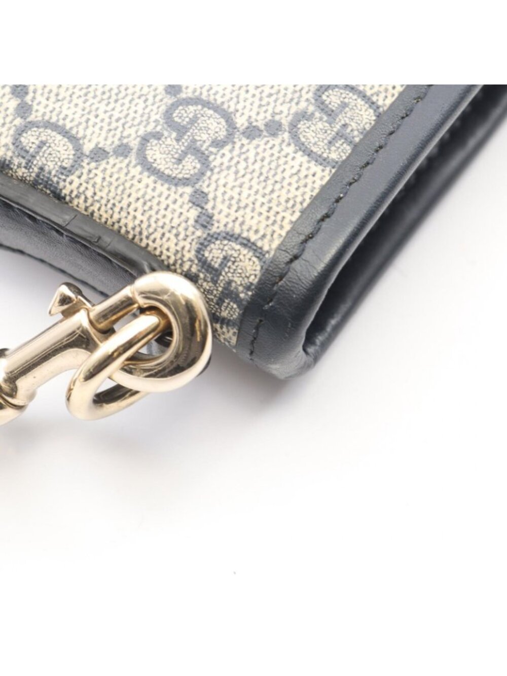 Gucci Shoulder Bag GG Supreme Sherry Line Beige Navy Canvas Leather - Picture 5 of 9